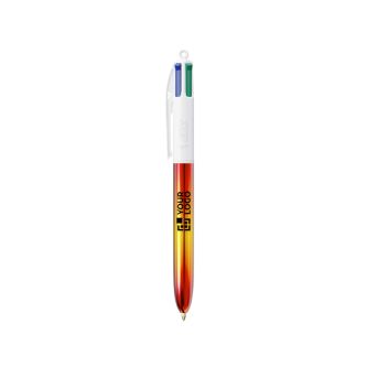 Plastic balpen met metallic afwerking en 4 kleuren Flags BIC®