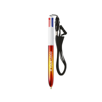 Plastic balpen met metallic look en 4-kleuren inkt Flags BIC®