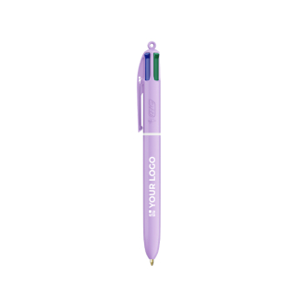 Kunststof pen met pastelafwerking en 4 kleuren inkt BIC®