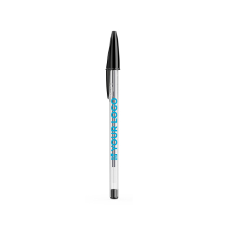 Klassieke transparante plastic pen met zwarte inkt BIC® Cristal®