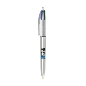 Kunststof balpen met metallic afwerking en 4 kleuren inkt BIC®
