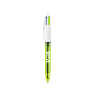 Plastic balpen met fijne markeerstift en 4 kleuren Fluo BIC®