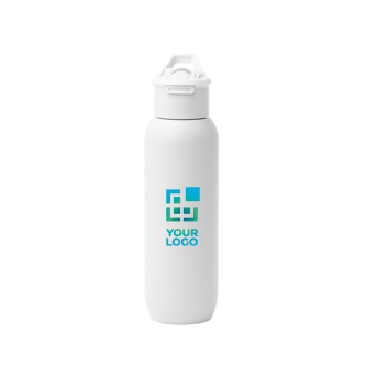 Thermofles van gerecycled roestvrij staal met rietje 500 ml