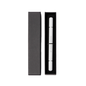 2-in-1 pen met metalen behuizing, potloodpunt én blauwe inkt