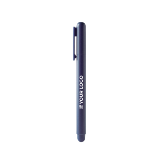 Kunststof rollerpen met dop en bijpassende clip, blauwe inkt