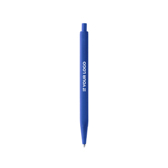 Klikpen met matte zeshoekige houder, blauwe inkt