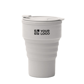 Opvouwbare siliconen beker met matte afwerking en ring 400 ml