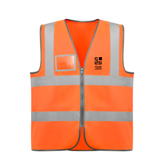 Veiligheidsvest met zak en rits van polyester Roly Polux