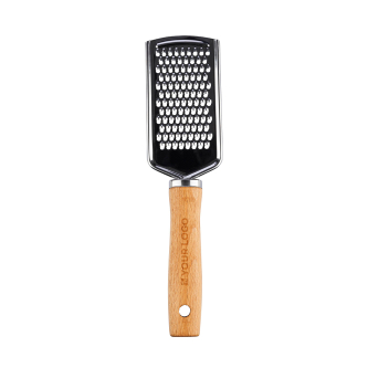 RVS rasp met houten handvat, te bedrukken met logo