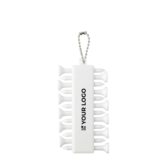 Set van 12 golftees van gerecycled plastic met metalen koord