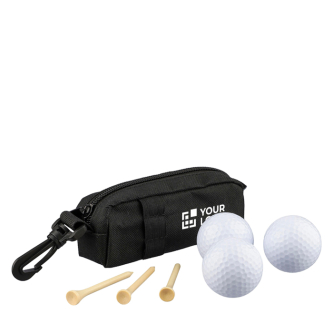 Golfset van 6 stuks in etui met rits en karabijnhaak