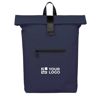 Roll-top rugzak van synthetisch leer voor laptop 16''