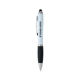 Balpen van gerecycled kunststof met stylus en zwarte inkt