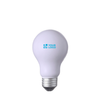 Stressbal in de vorm van een gloeilamp, geschikt voor bedrukking