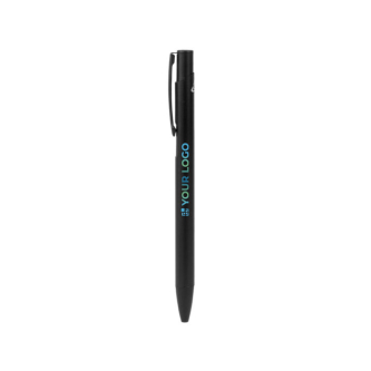 Recycled aluminium pen met matte unicolor afwerking en blauwe inkt