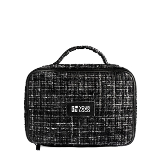 Polyester toilettas met tweed-effect en volledige opening 270 g/m²