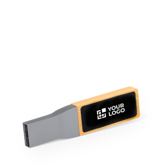 Milieuvriendelijke USB-stick van bamboe met verlicht drukgebied