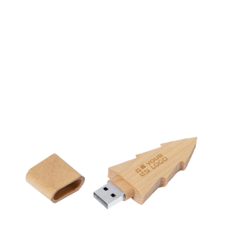 Houten USB met grenen look en afsluitdop