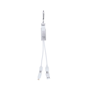 Recycled aluminium USB-hub met telefoonhouder en karabijnhaak