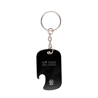Rechthoekige flesopener-sleutelhanger van GRS-gerecycled aluminium
