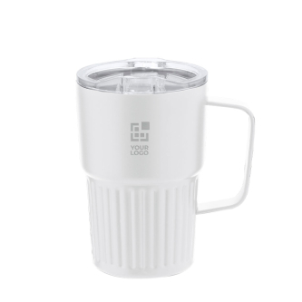 Gerecyclede roestvrijstalen thermosbeker met reliëfdesign, 400 ml