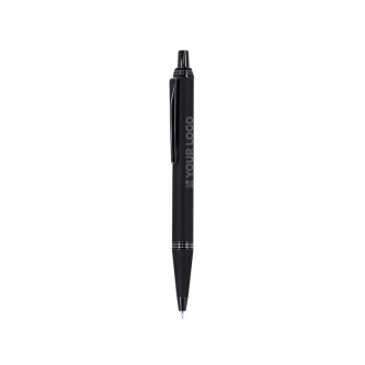 Aluminium klikpen met soft-touch afwerking en blauwe inkt