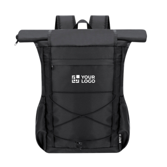RPET rolltop rugzak met dubbele sluiting en 15" laptopvak