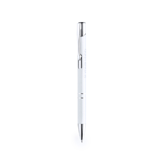 Aluminium klikpen met zilverkleurige details, zwarte inkt
