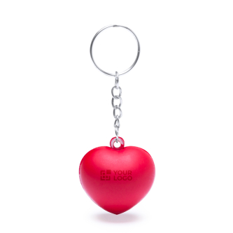 Sleutelhanger met stressbal in hartvorm, geschikt voor personalisatie