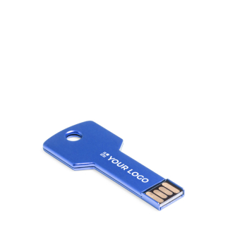 USB van glanzend aluminium in sleutelvorm