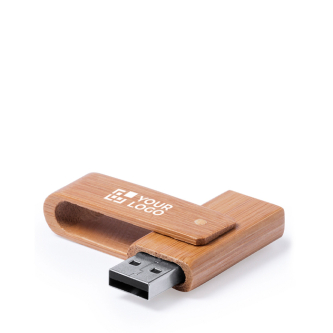 USB van bamboehout met beschermend draaimechanisme