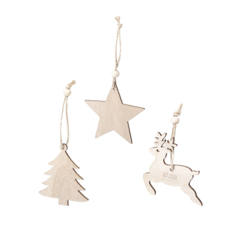 Set 3 bedrukte kerstfiguren met logo
