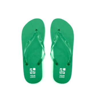 Slippers met EVA-zool, transparante bandjes en logobedrukking - Pool