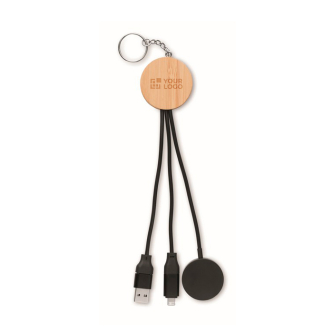 Oplaadkabelset 4-in-1 inclusief horlogelader aan een sleutelhanger