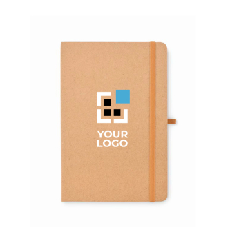 Notitieboek met logo, plaknotities en kaarthouder binnenin A5