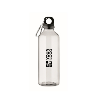 Transparant doorschijnende RPET-fles met dop en karabijnhaak 500 ml