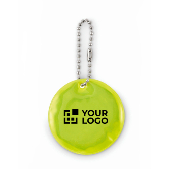 Ronde reflecterende PVC-sleutelhanger voor personalisatie