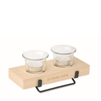 Decoratieve kaarsenhouder met standaard voor 2 kaarsen