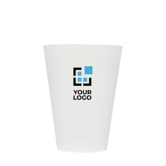 Transparante herbruikbare plastic beker met matte afwerking 300ml