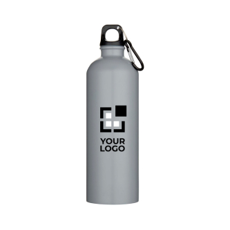 Matte RVS drinkfles van gerecycled staal met karabijnhaak 750 ml