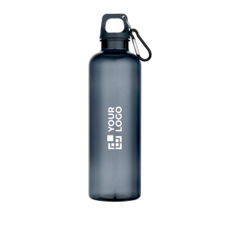 Stevige en lichte gerecyclede plastic fles met karabijnhaak 750 ml