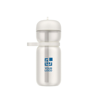 Sportfles van plastic met openklapbare dop en rietje 600 ml Mepal