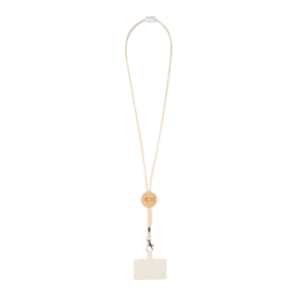 Telefoonlanyard met duurzaam bamboedetail in het midden