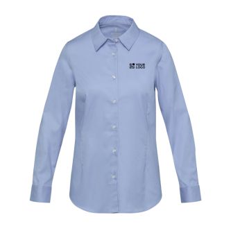 Dameskatoenen twill overhemd met lange mouwen 185 g/m2