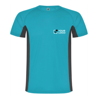 Tweekleurig sportshirt van polyester voor heren, 140 g/m², Roly