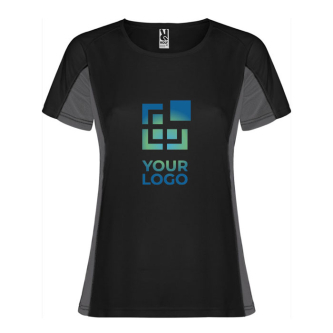 Tweekleurig sportshirt van polyester voor dames, 140 g/m², Roly
