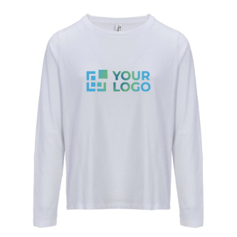 T-shirt met lange mouwen van halfgekamd katoen met ronde hals