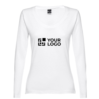 Reclame shirts met lange mouwen voor vrouwen weergave met jouw bedrukking