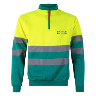 Tweekleurige fleece werktrui van polyester 300 g/m²