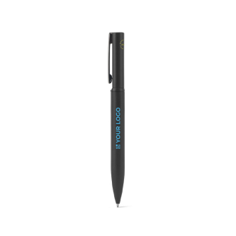 Balpen van 60% gerecycled metaal met elegante clip en blauwe inkt